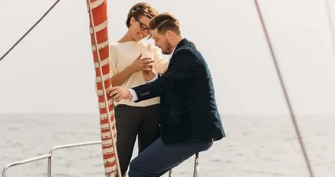 Couple on a yacht 