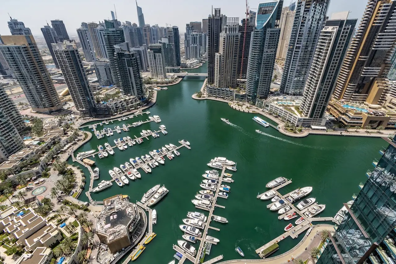 Breathtaking aerial view of Dubai Marina