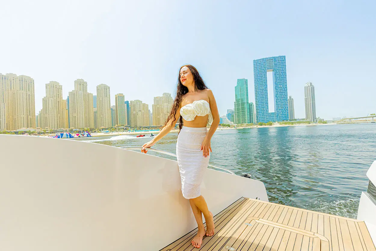 Taking photos on a yacht