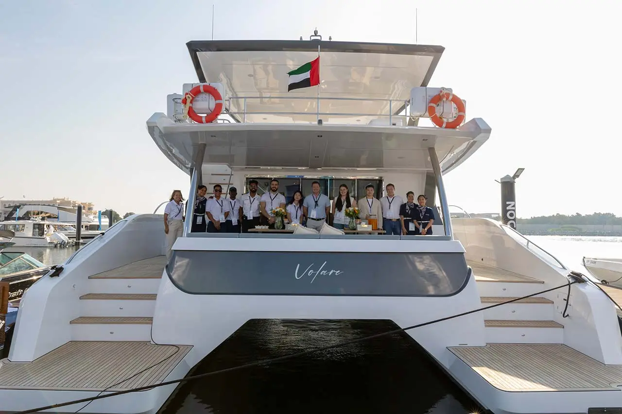 Yacht docked on shore
