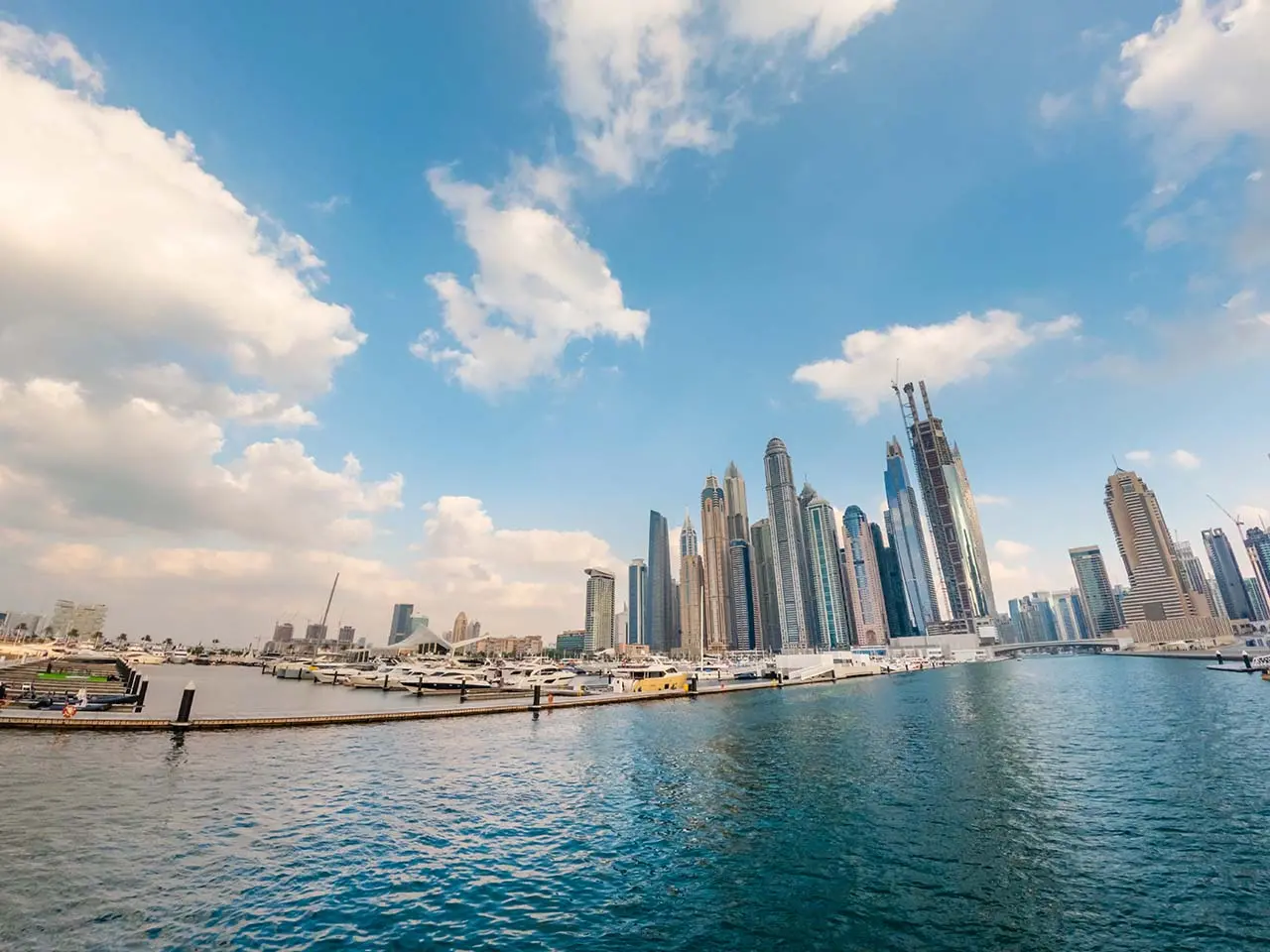 Yacht docked at Dubai Marina