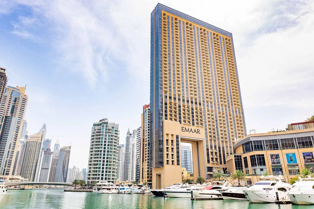 Yacht docked at Dubai Marina