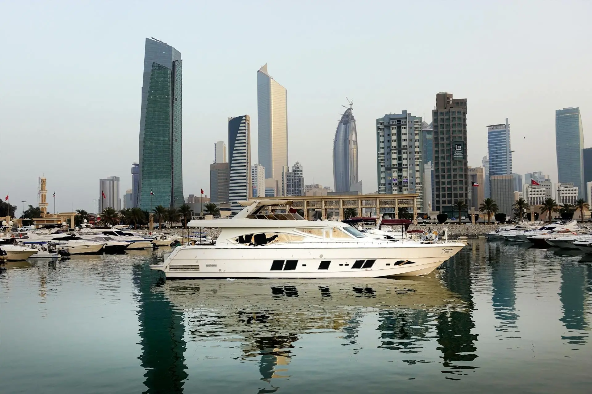 A yacht on the Dubai Marina