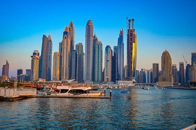 Yacht docked at Dubai Marina