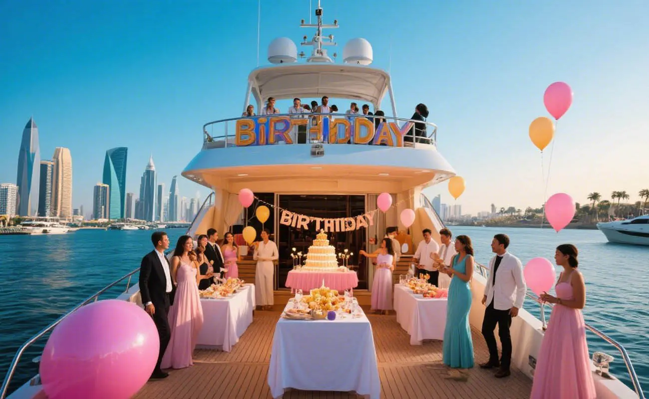 Birthday party on a yacht