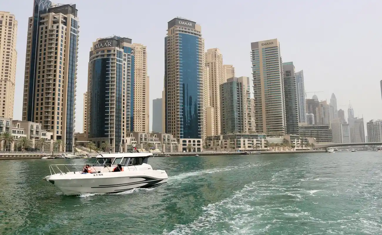 Enjoy the sun, sea breeze and breathtaking skyline views on yacht trip Dubai!