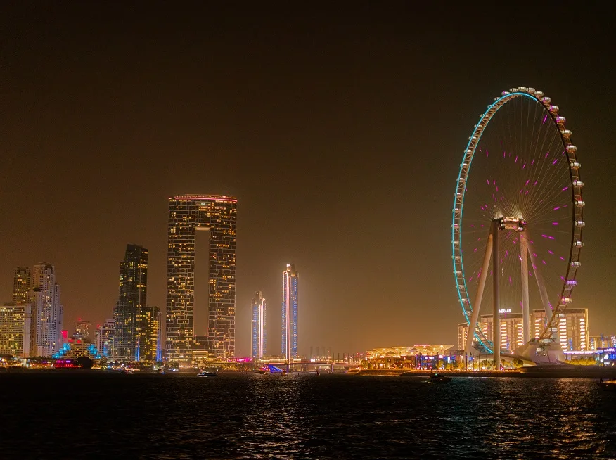 Dubai seaside night view