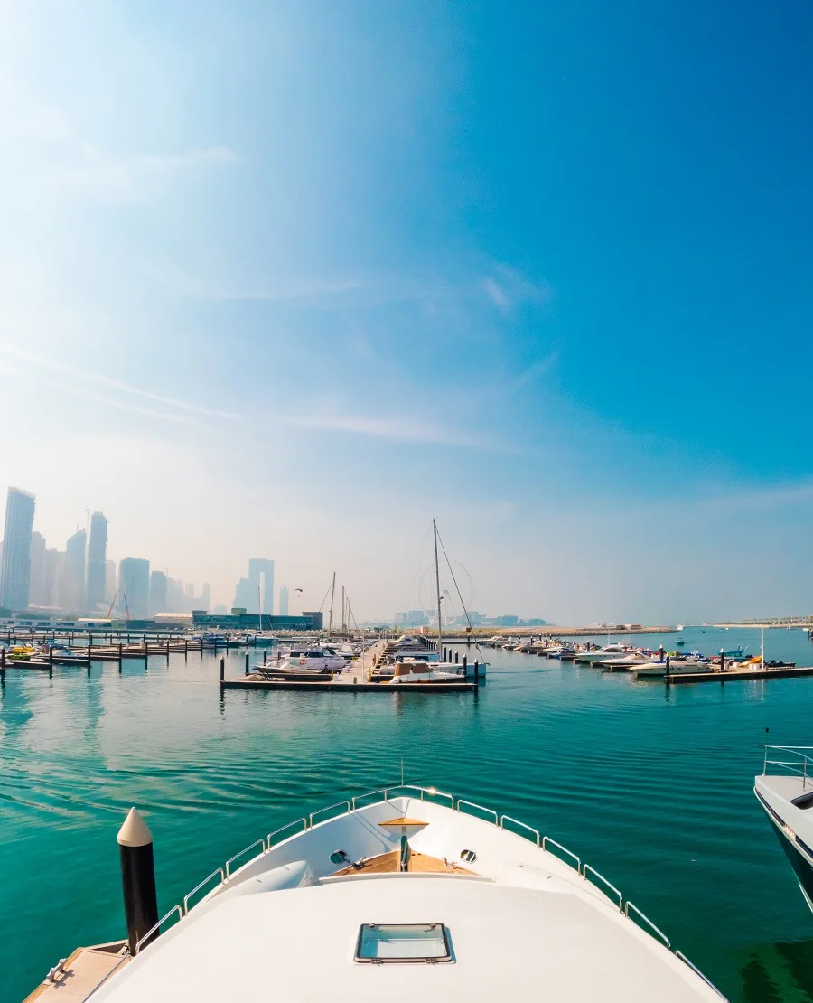 Dubai Yacht Docked at the Marina