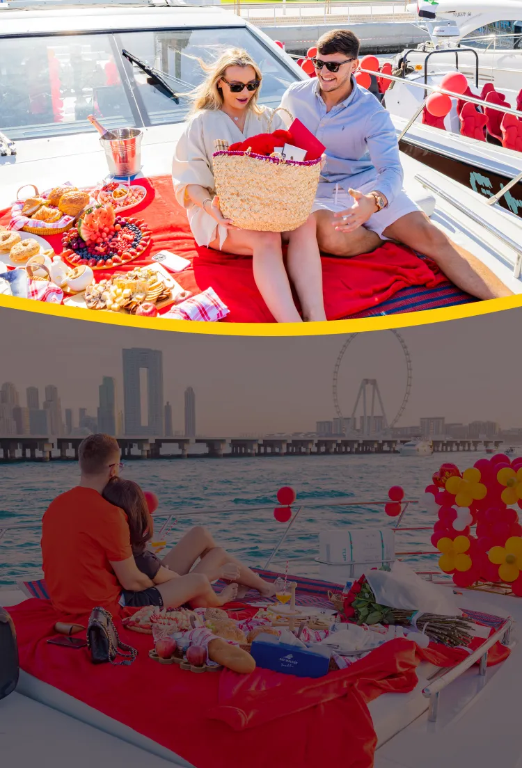 Rent a yacht in Dubai for a romantic honeymoon.