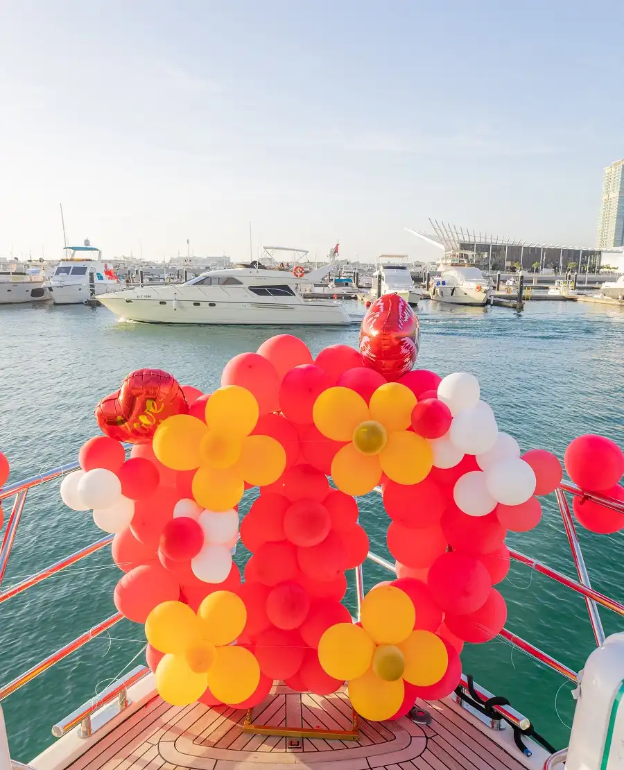 Balloon Decorations on Dubai Yacht Decks