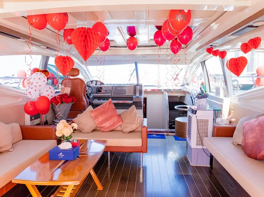 Dubai Yacht Romantic Anniversary Interiors