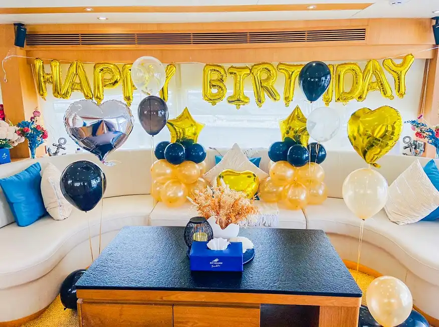 Interior Decoration of Dubai Birthday Party Yacht