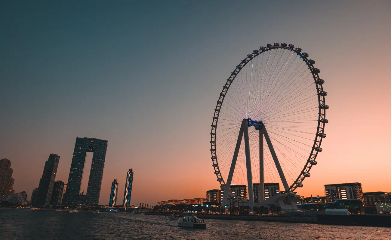 Romantic sunset cruise on a yacht rental in Dubai for couples.