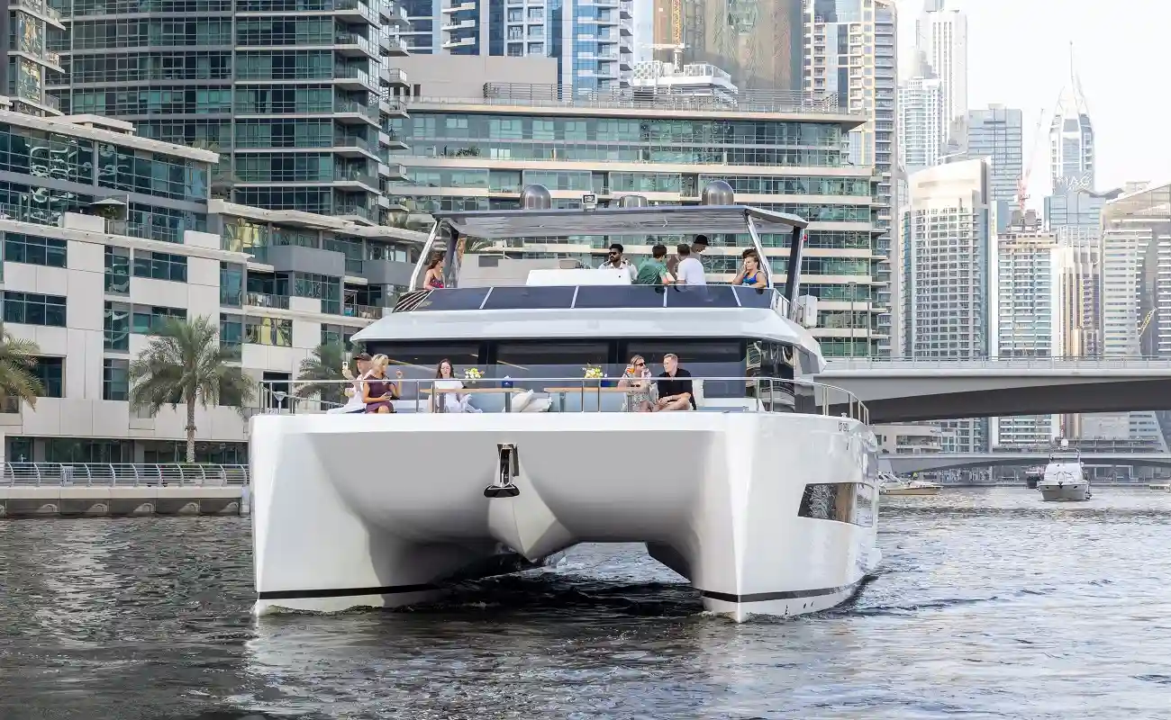 Dubai boats sail through the city skyline, offering unparalleled sea views and cityscapes.