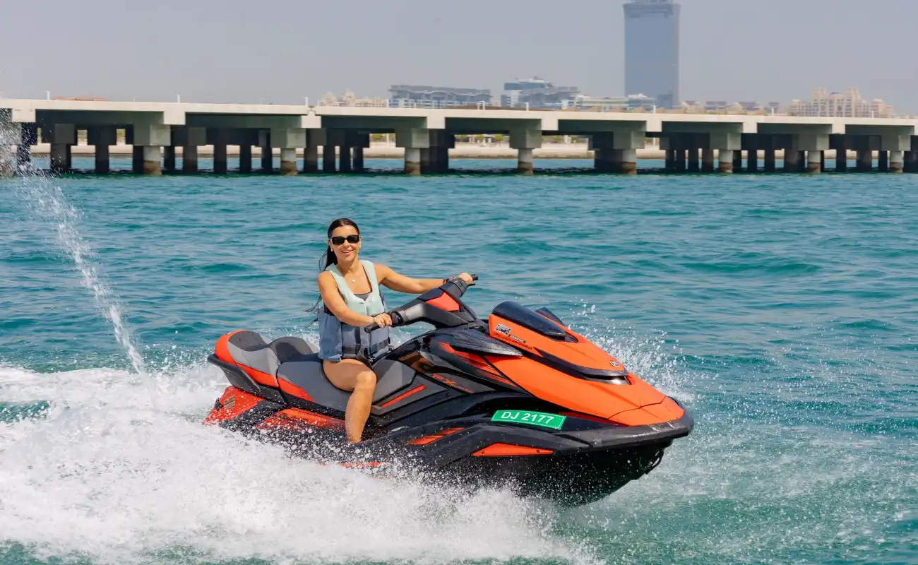 An exciting jet ski trip in Dubai Marina.