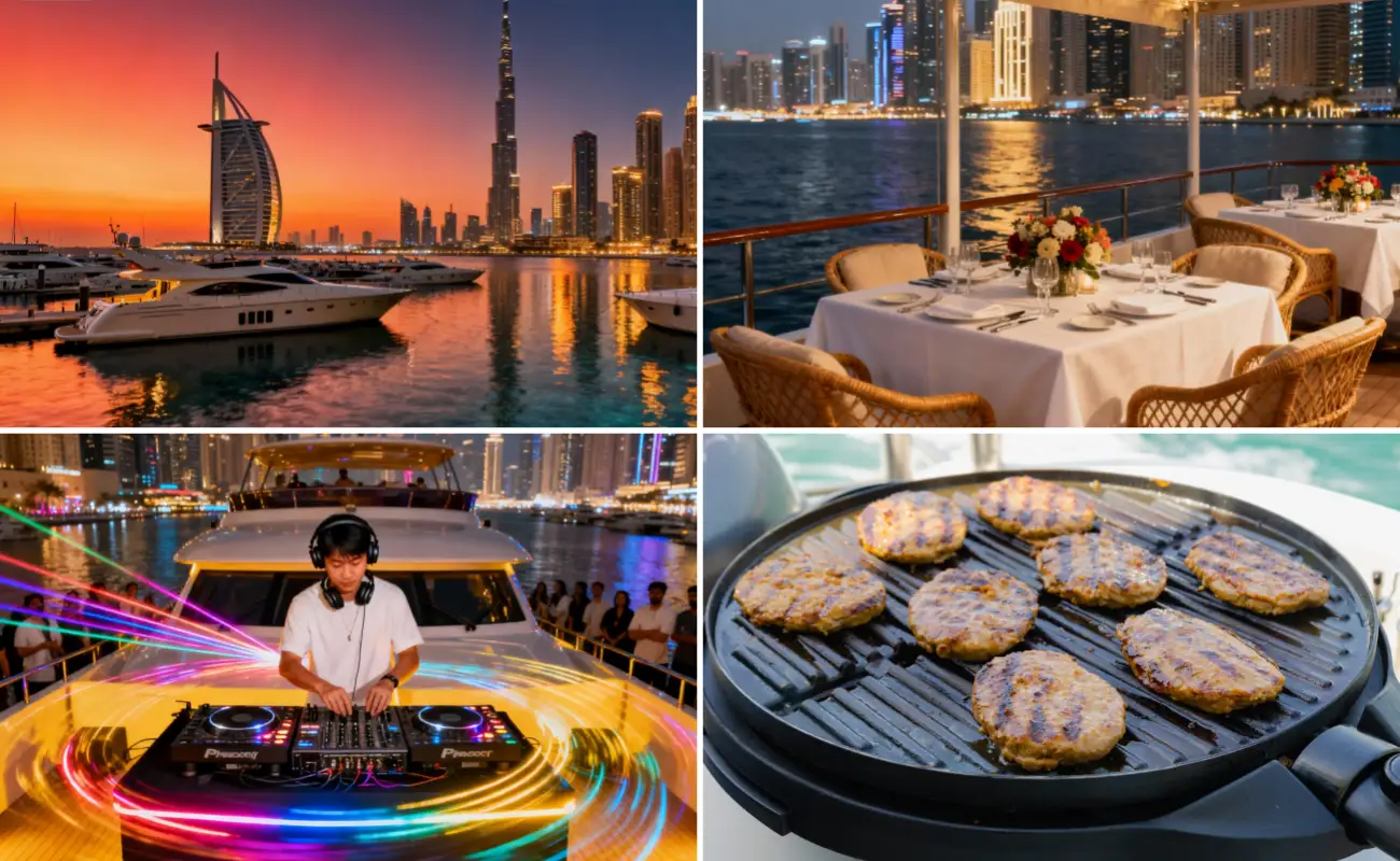 Dubai Marina Yacht Dinner Tour Inclusions