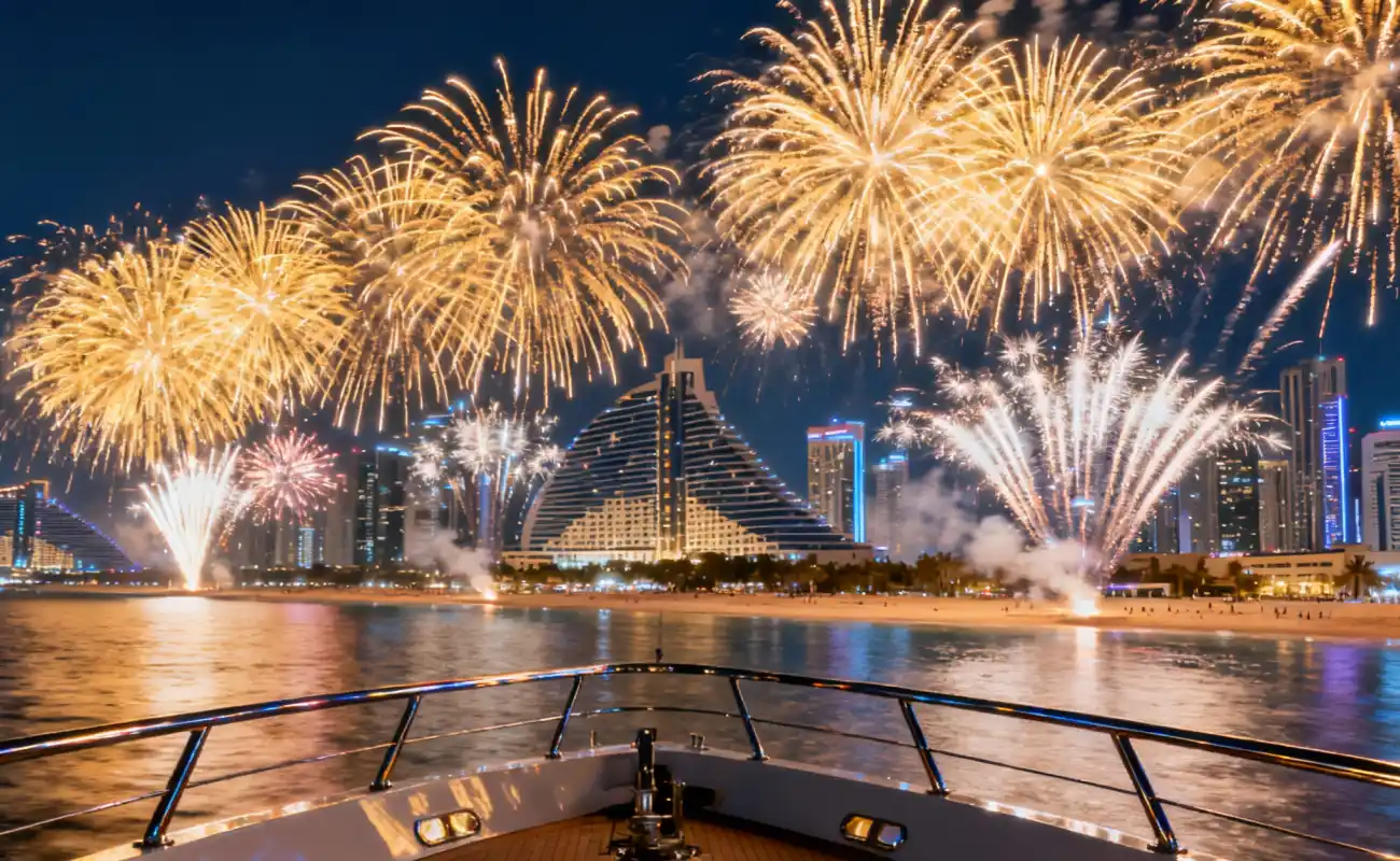 Dubai Marina Luxury Yacht New Year Fireworks Viewing