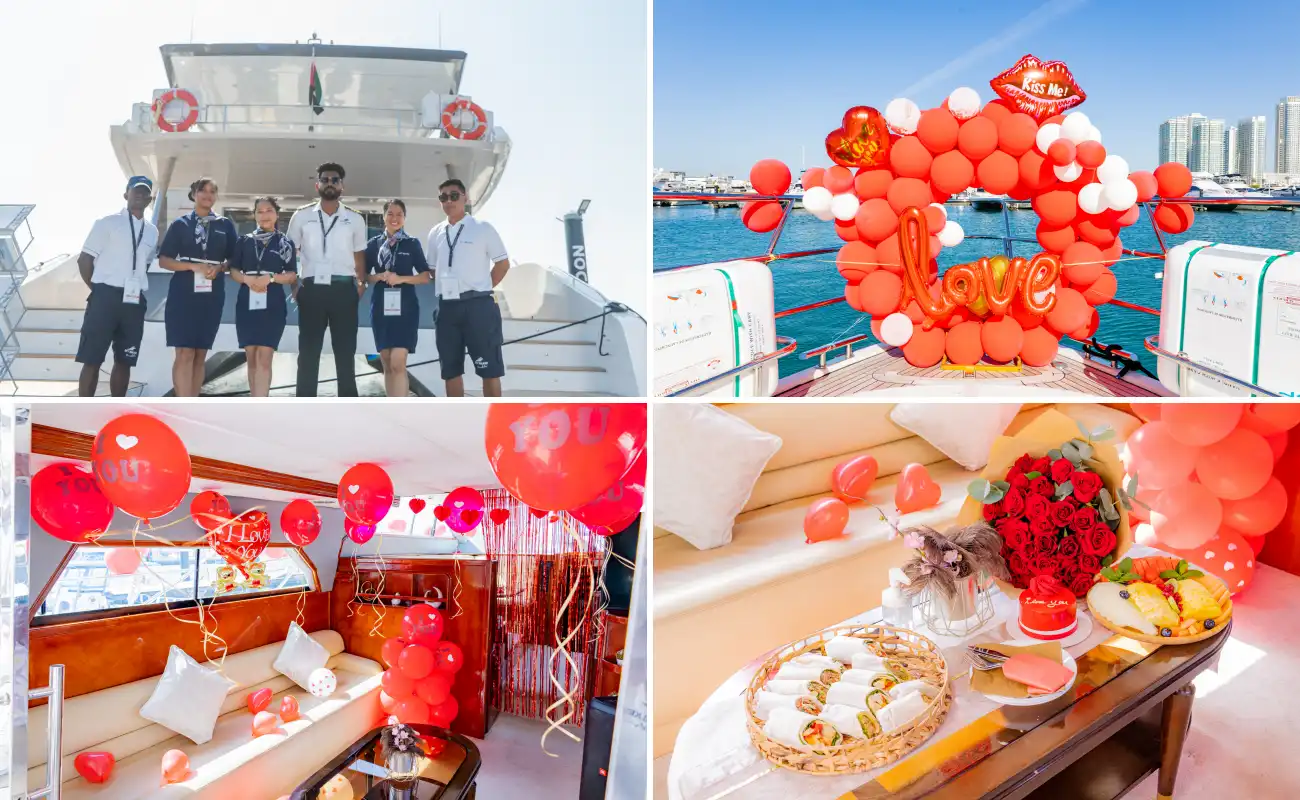 Dubai Marina Yacht Rental Proposal Surprise Package