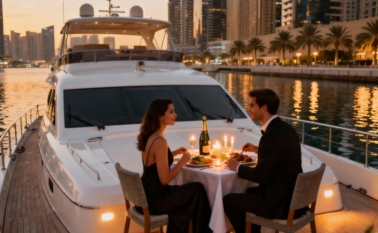 Yacht Rental Dubai Romantic Dinner