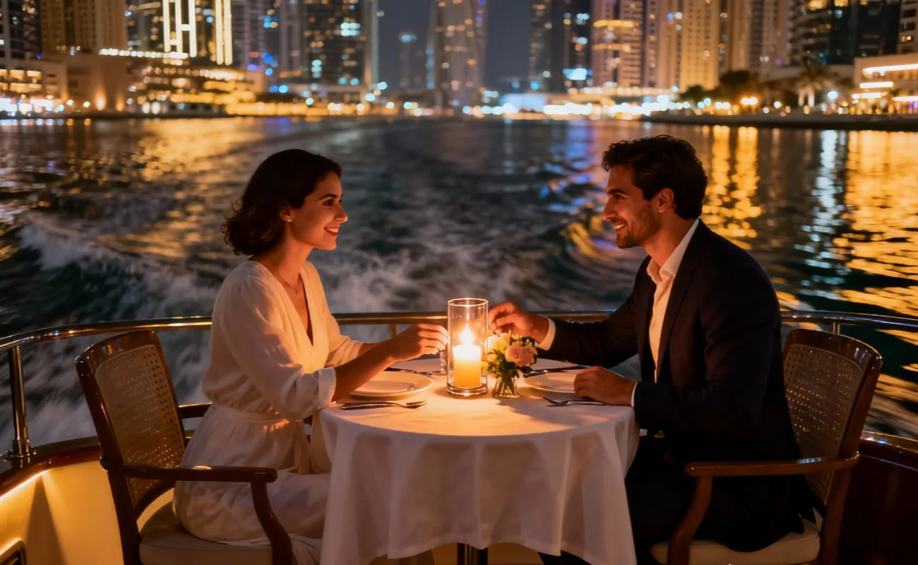 Romantic Yacht Dinner for Couples in Dubai