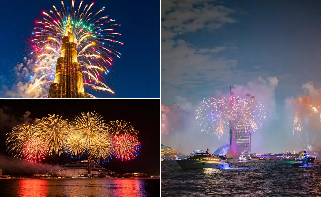 Dubai New Year's Eve Fireworks Display at Sea