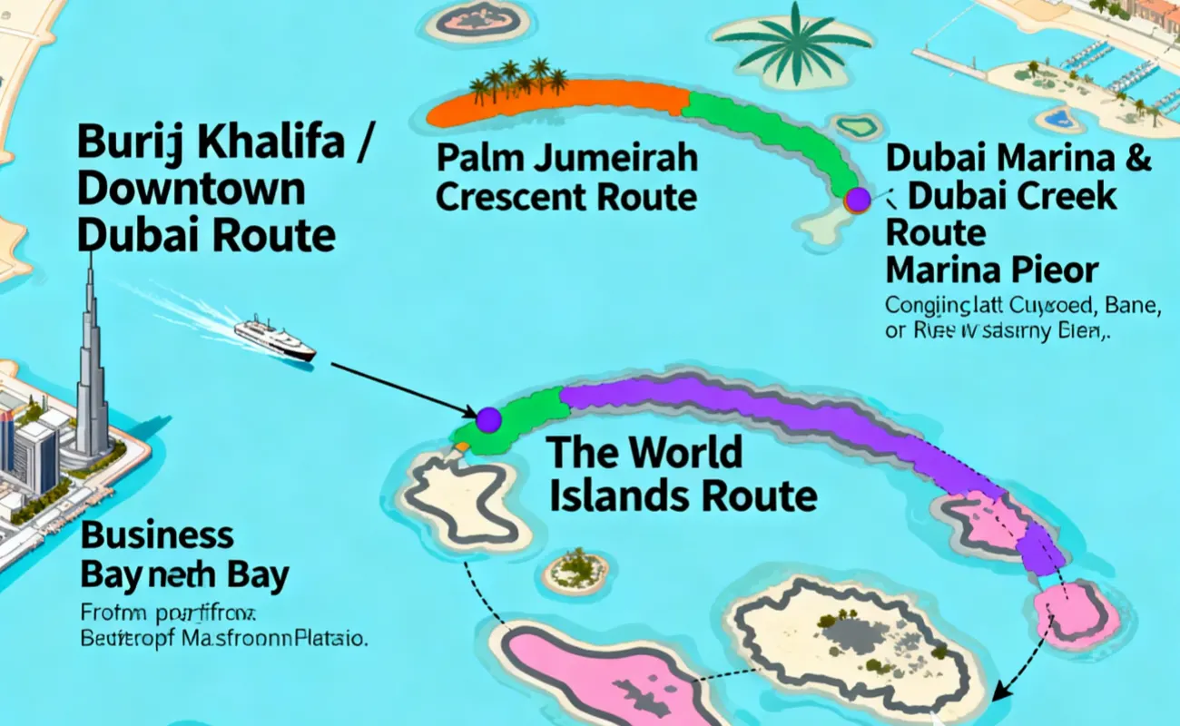 Best Route for Dubai New Year's Eve Fireworks Yacht Trip