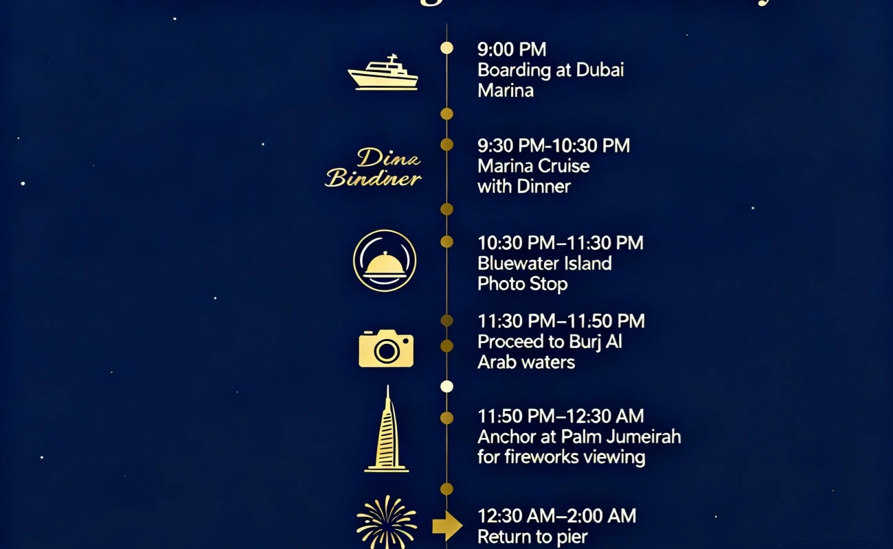 Popular Dubai NYE Yacht Routes