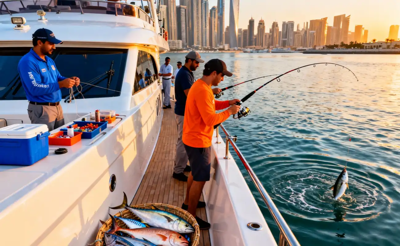 Dubai Marina Yacht Fishing Adventure