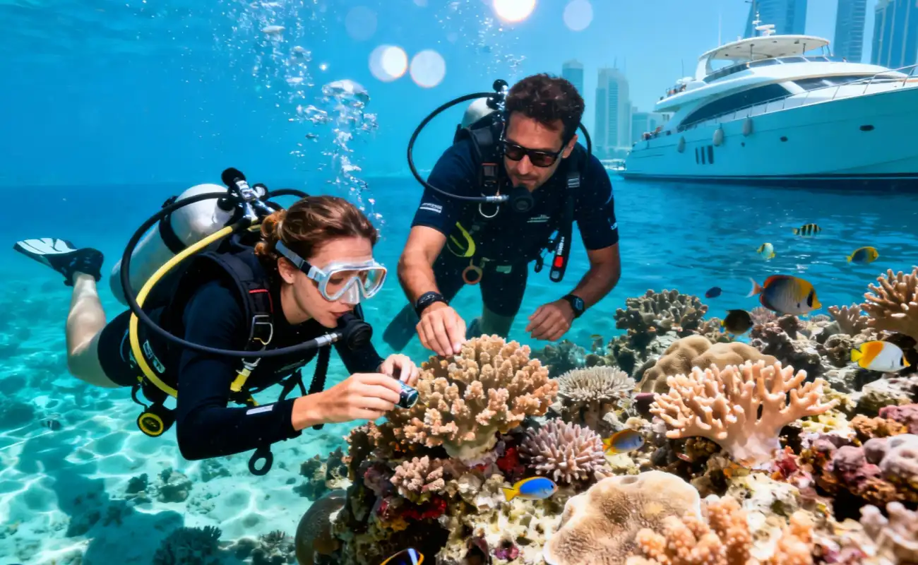 Diving Experience on a Dubai Marina Yacht Trip