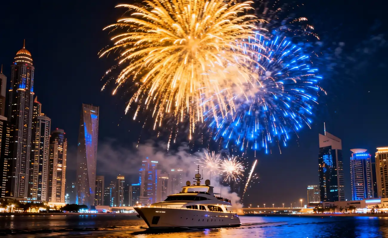 Dubai Marina New Year's Eve Fireworks Yacht Cruise