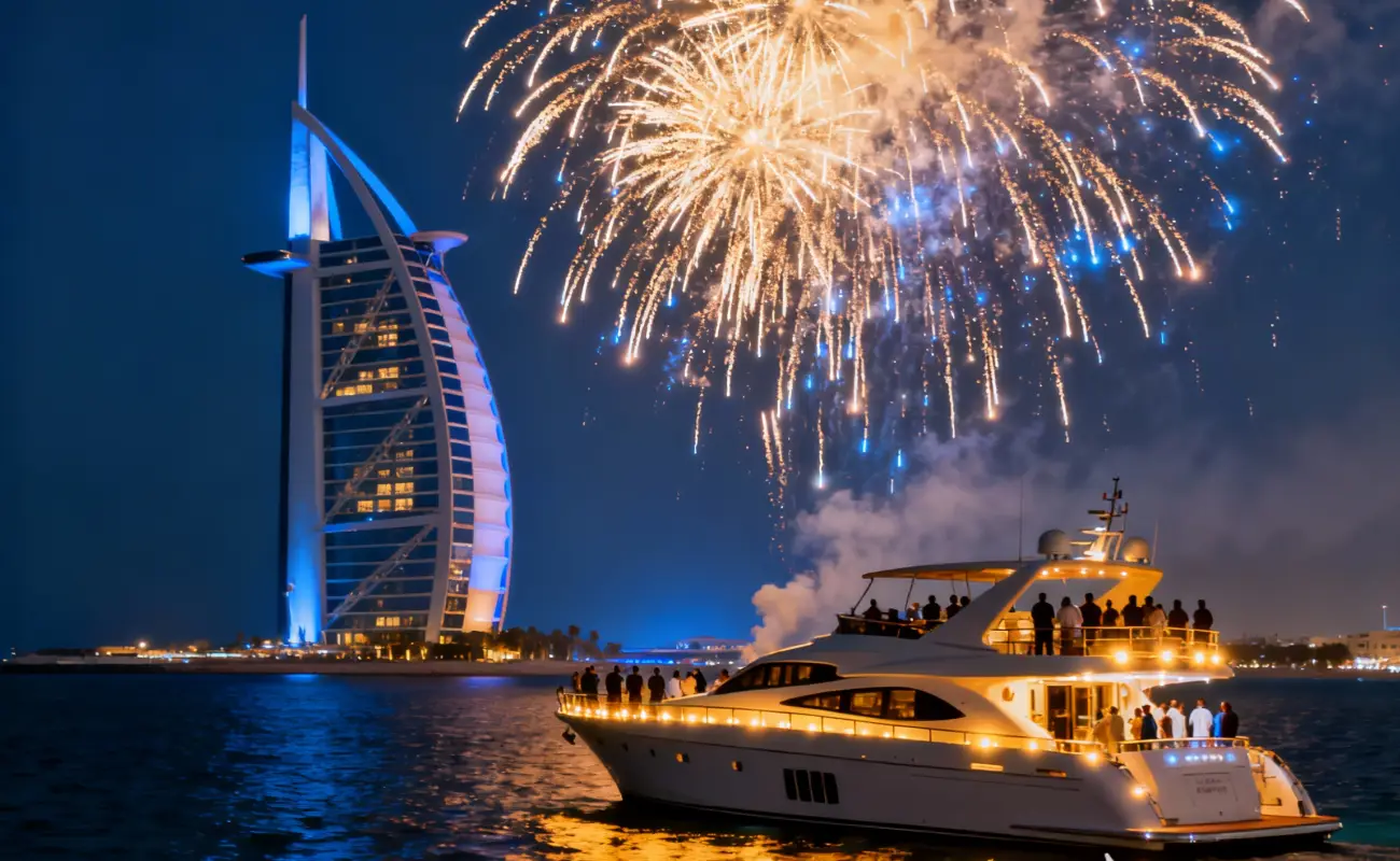 2026 Dubai Burj Al Arab Fireworks Yacht Cruise