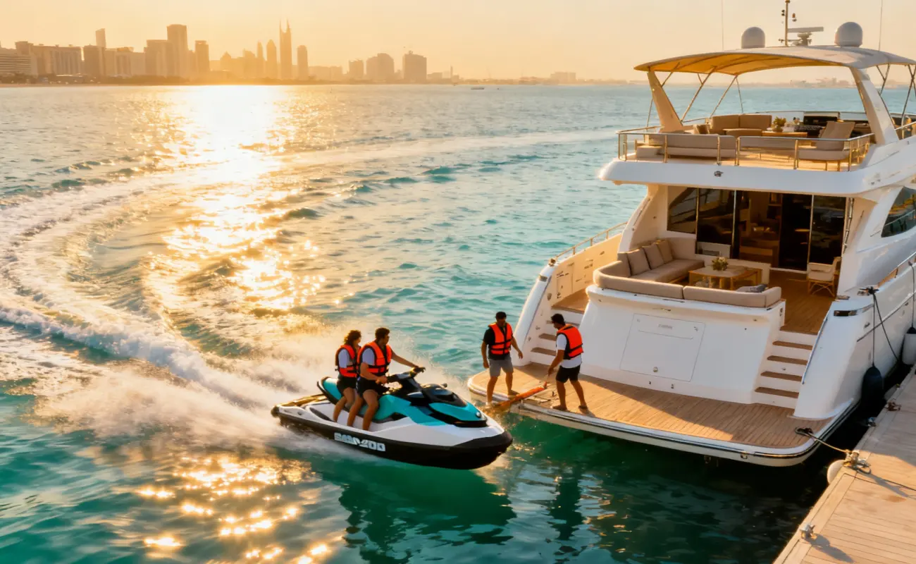 Dubai Yacht Rental with Jet Ski Package