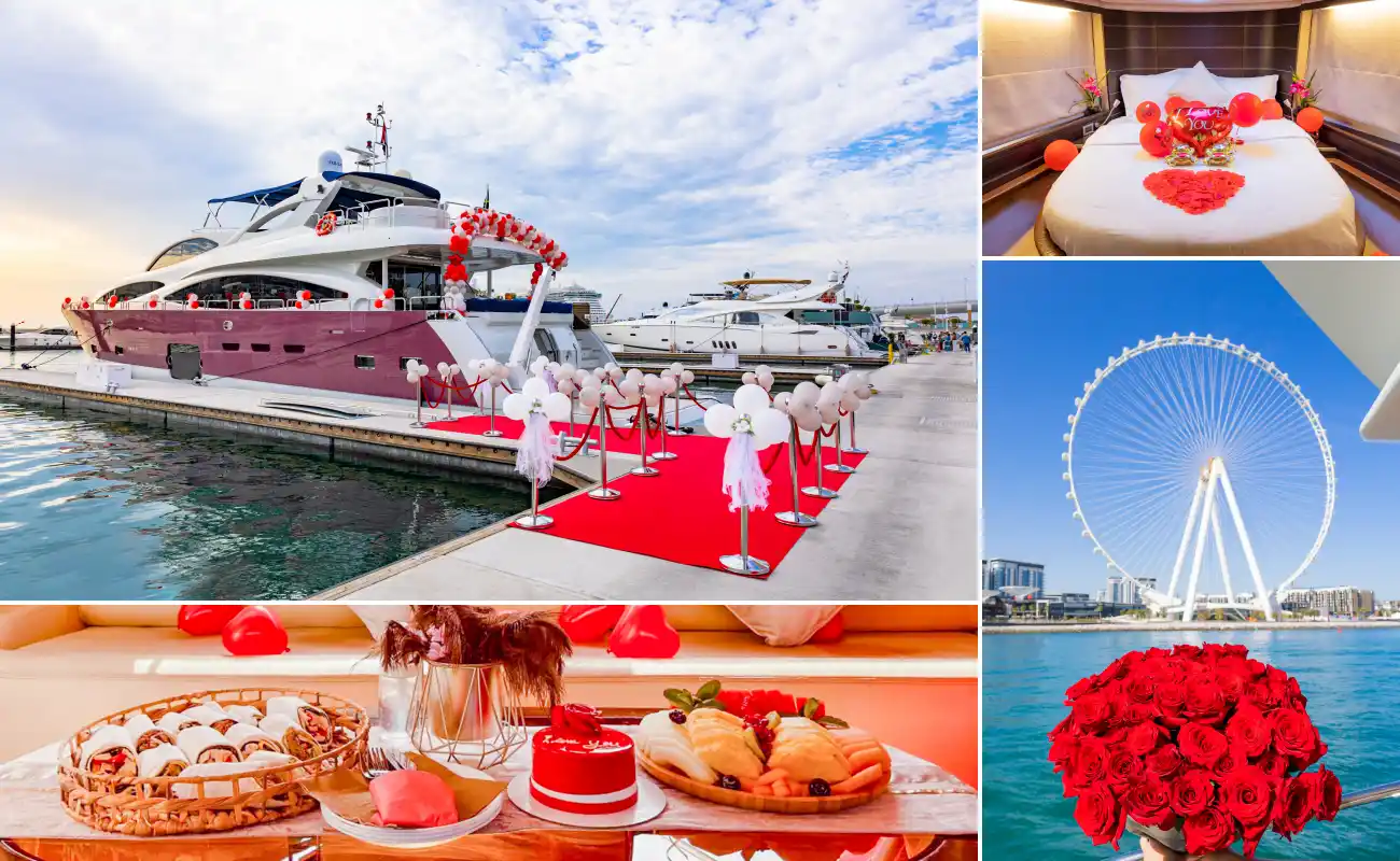 Dubai Marina Wedding Yacht Rental Package Includes