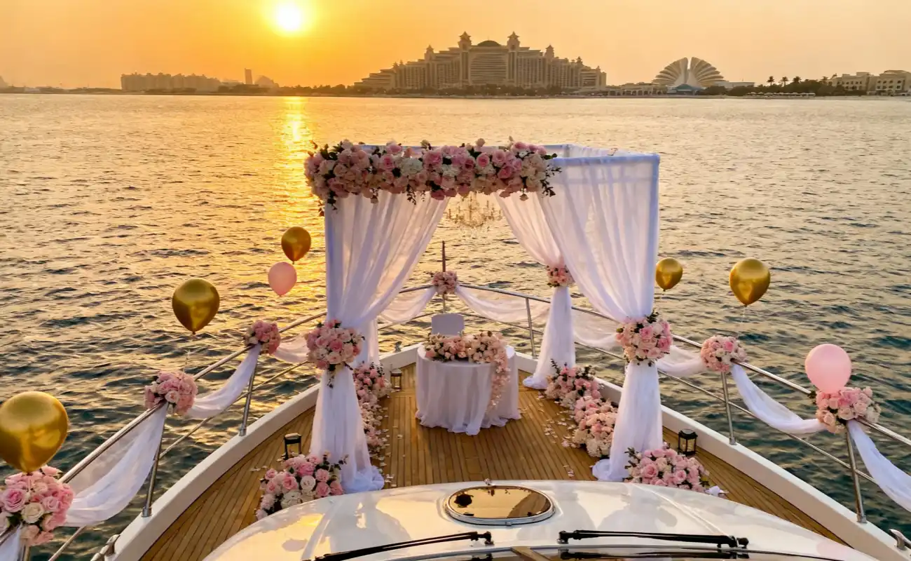 Yacht Rental for Weddings & Celebrations at Dubai Marina