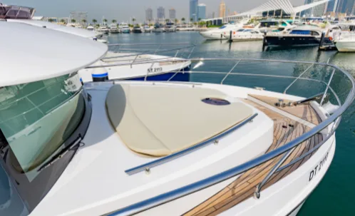 sleek part of the dubai marina yacht ride’s yacht; refined amenities lift this 1-hour waterfront cruise’s pleasure