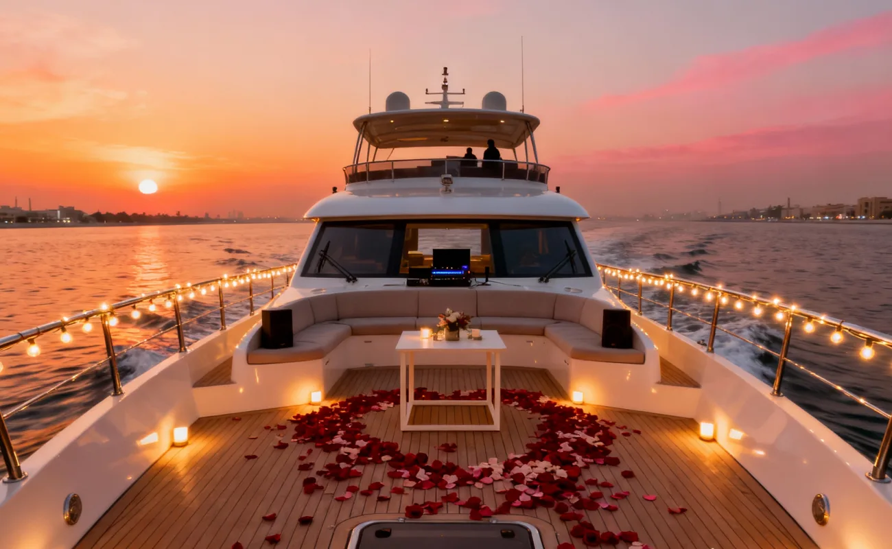 Dubai Sunset Yacht Cruise for a Proposal