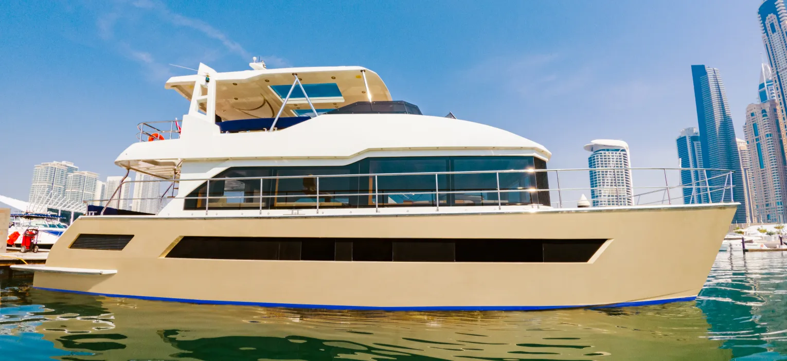 luxurious vessel for dubai marina yacht cruise – the 2-hour tour’s carrier to explore dubai’s coastal sights.