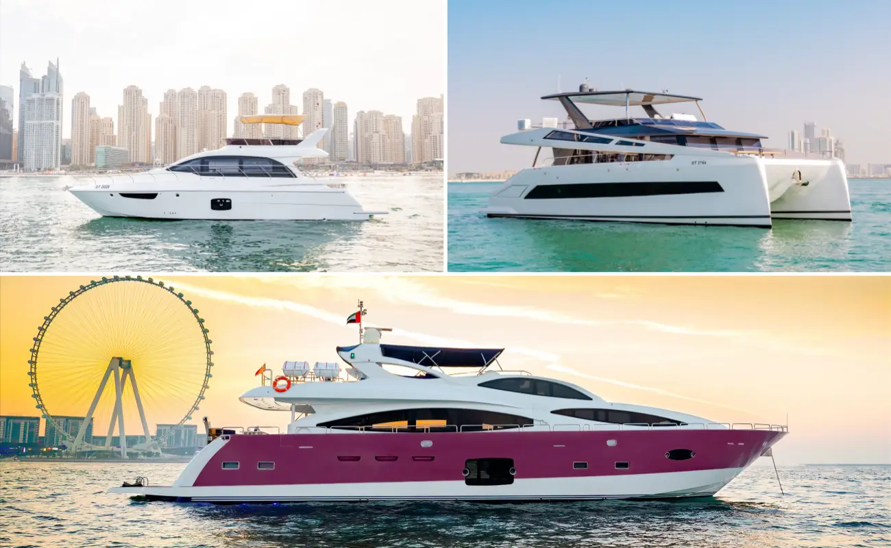 Types of yacht rentals in Dubai
