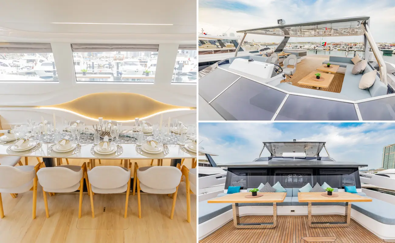 Dining Spaces on Dubai Luxury Yachts
