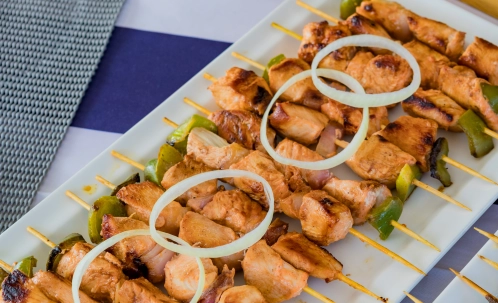 live bbq skewers included in your dubai marina boat cruise experience.