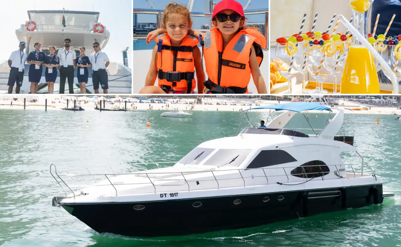 Dubai Private Yacht Rental Hourly Package Inclusions