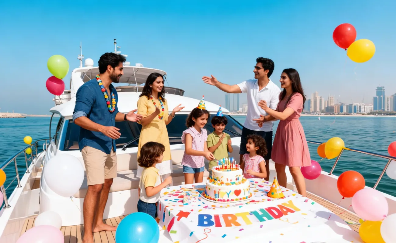 Dubai Family-Friendly Yacht Birthday Celebration