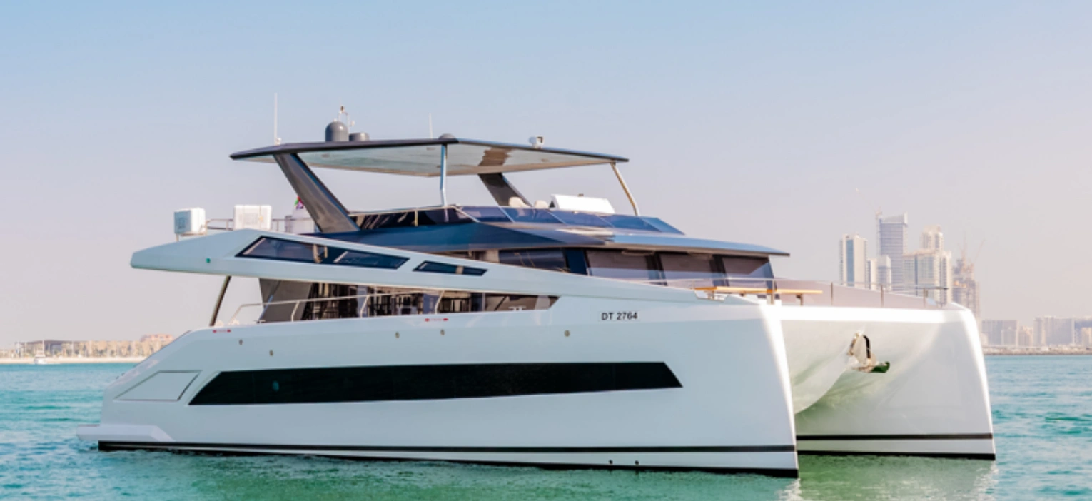sleek yacht for your 2-hour shared boat tour in dubai