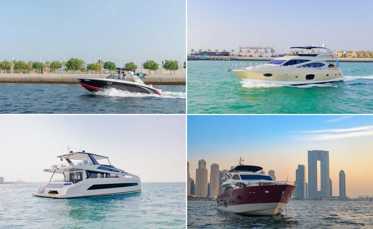 Types of Dubai Yacht Rental for Weekend