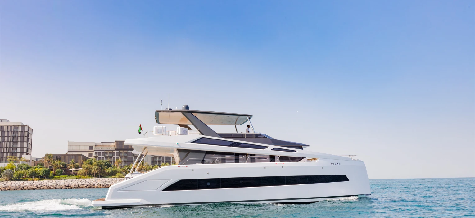 luxury motor yacht sailing for dubai boat tour along coastline