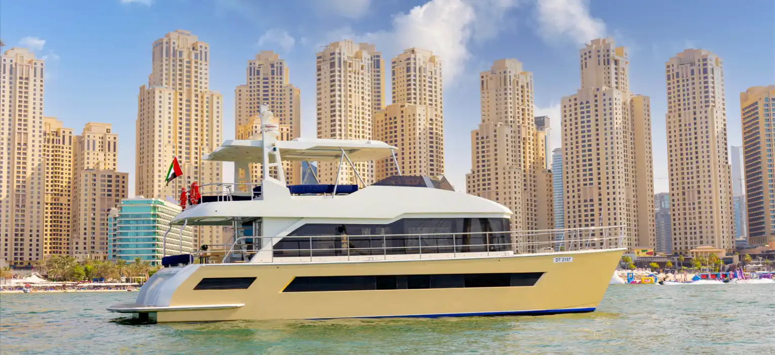 experience the iconic dubai skyline on a dubai luxury yacht tour, where you’ll sail past modern skyscrapers and enjoy the ultimate luxury on the open water.