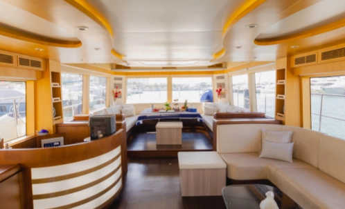 step into the elegant interior of a dubai luxury yacht tour, featuring premium furnishings and a refined atmosphere for your unforgettable sea journey.
