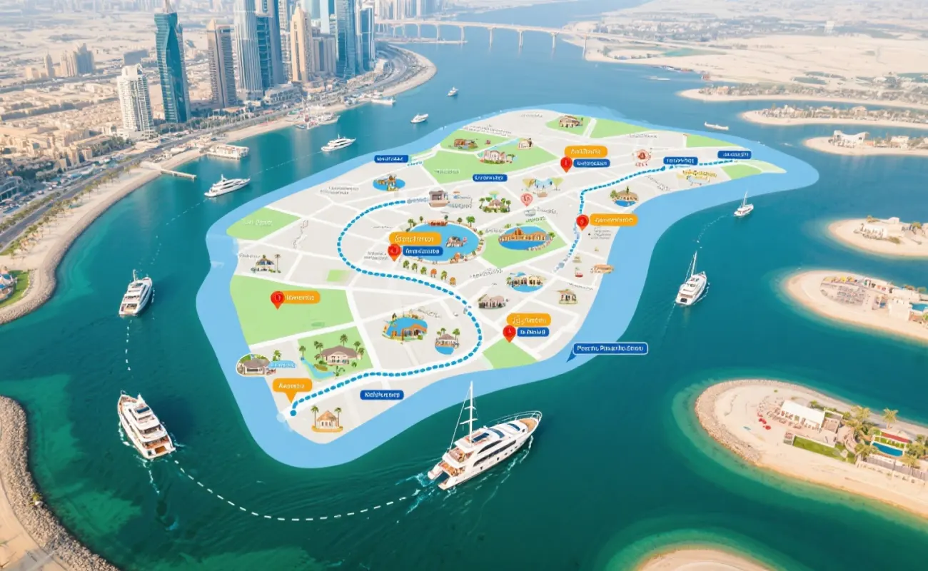 Popular Dubai Yacht Cruise Routes Map
