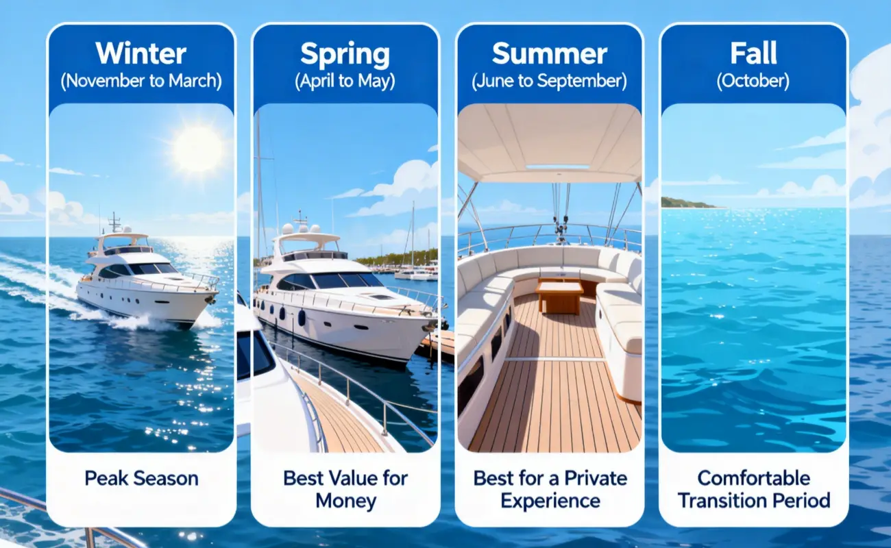 Best Time for Yacht Cruise in Dubai by Season