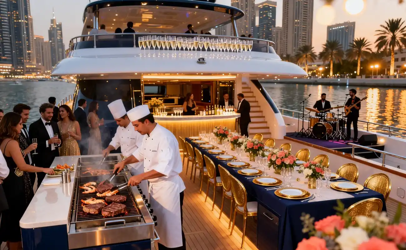 Luxury Yacht Party Dubai Marina with BBQ